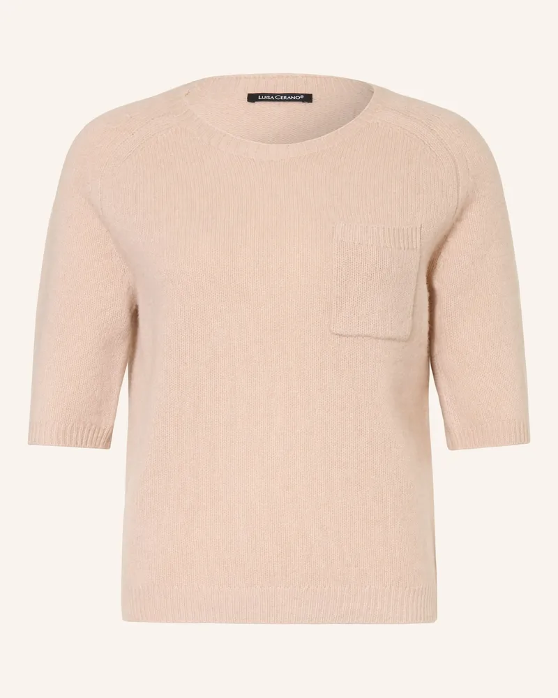 Luisa Cerano Strickshirt Mit 3/4-Arm rosa Hellbraun