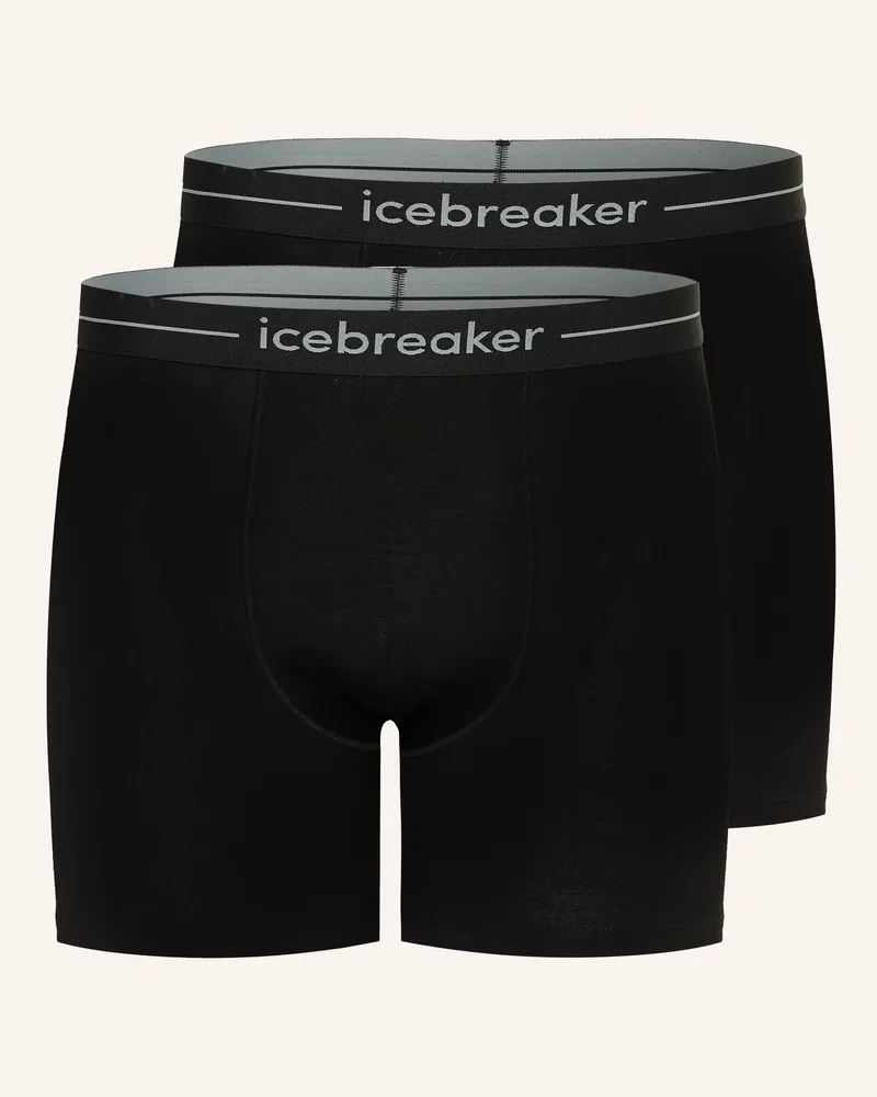 Icebreaker 2er-Pack Funktionswäsche-Boxershorts Anatomica Aus Merinowolle schwarz Schwarz