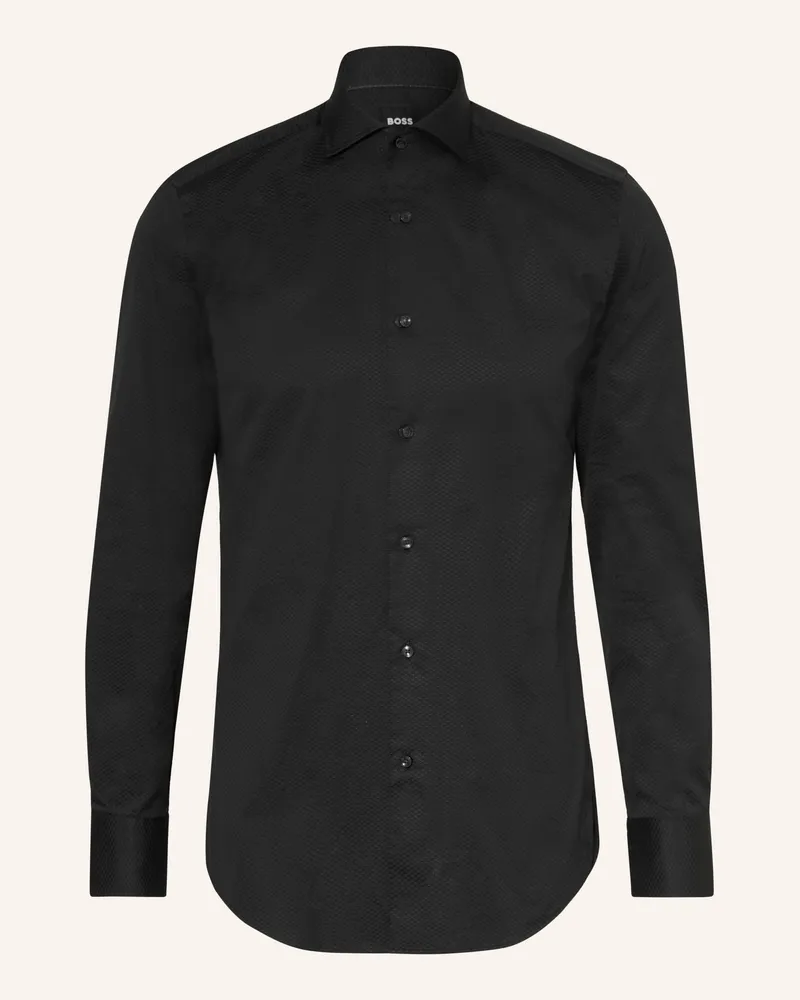 HUGO BOSS Hemd Hank Comfort Fit schwarz Schwarz