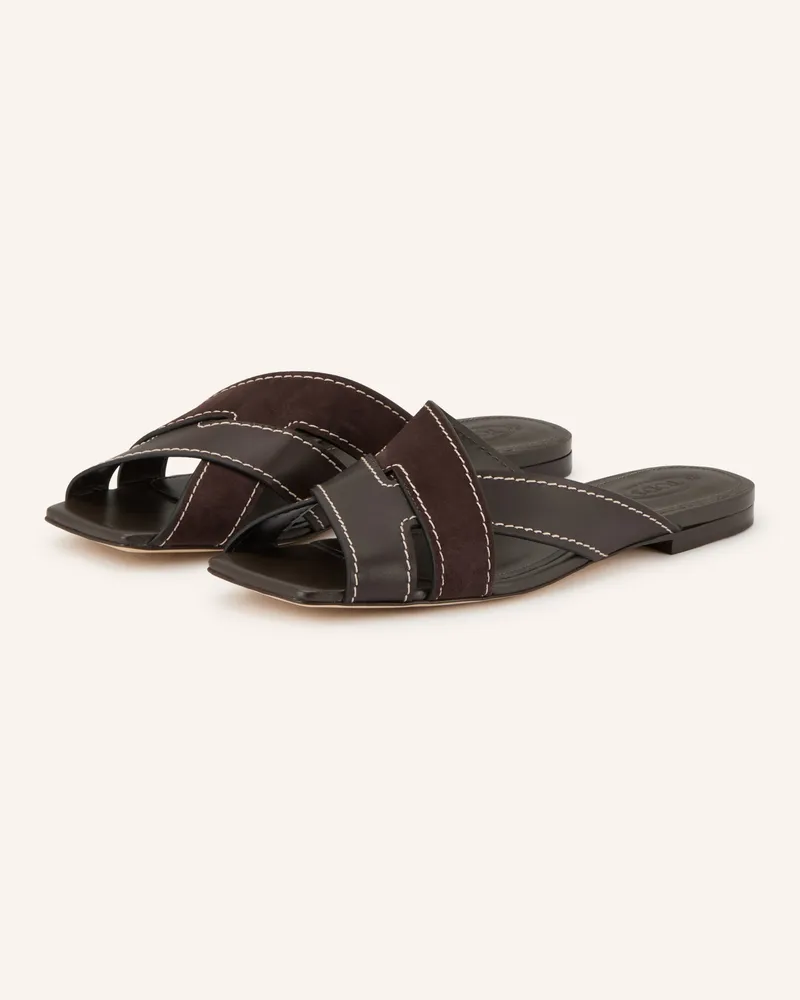 TOD'S Pantoletten braun Dunkelbraun