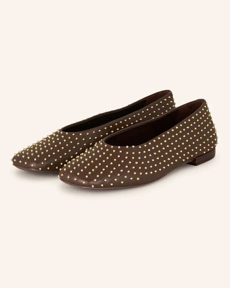 CARRANO Ballerinas mit Schmucksteinen Dunkelbraun