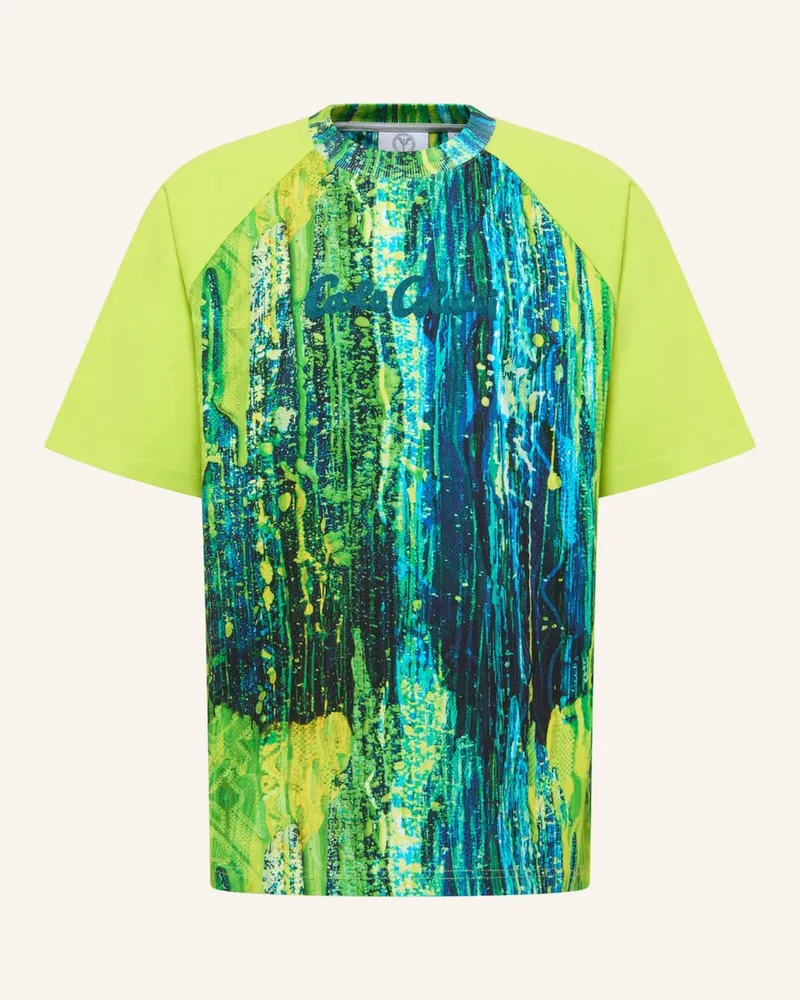 Carlo Colucci T-Shirt - Ai Drip Knit Fantini gruen Dunkelblau
