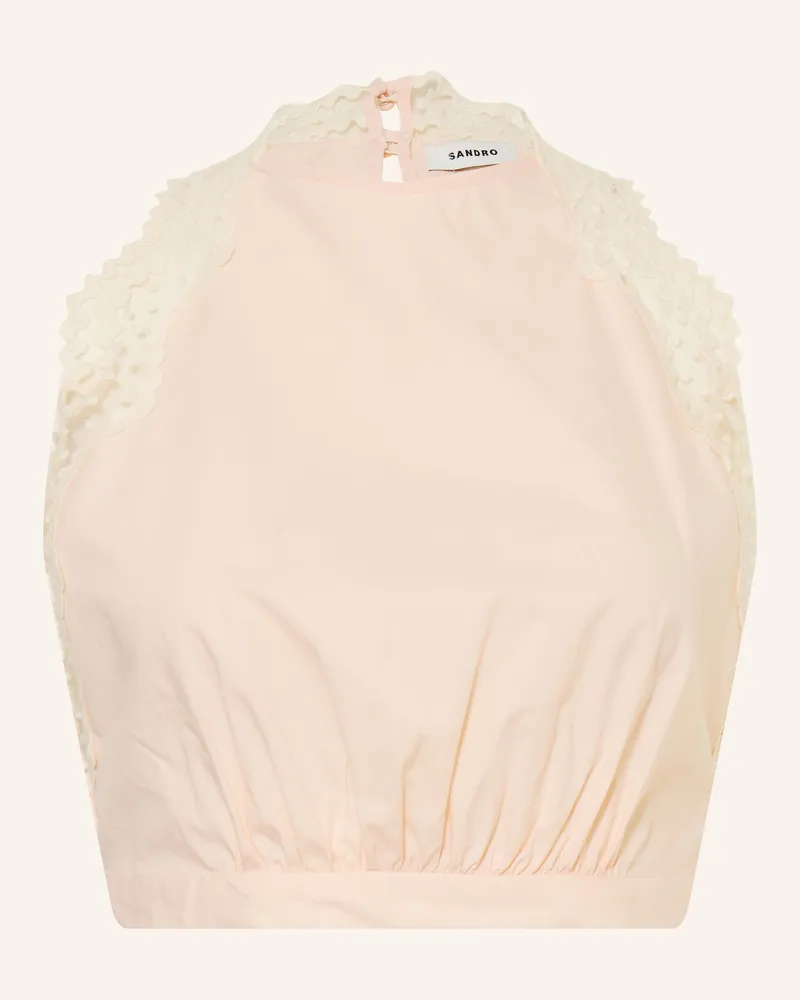 Sandro Blusentop Mit Spitze rosa Hellrosa