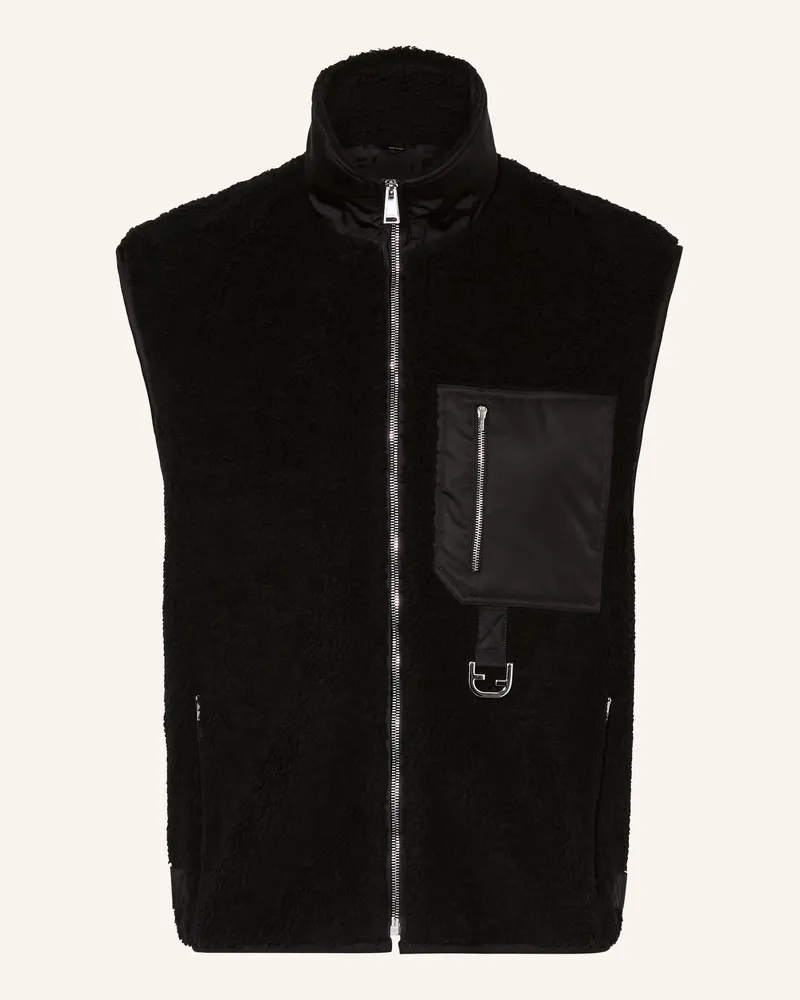 Fendi Teddyfell-Weste schwarz Schwarz