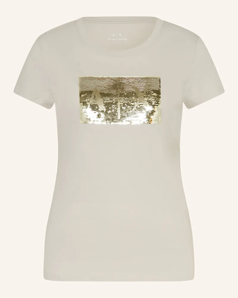 Armani Exchange T-Shirt mit Pailletten Hellgrau