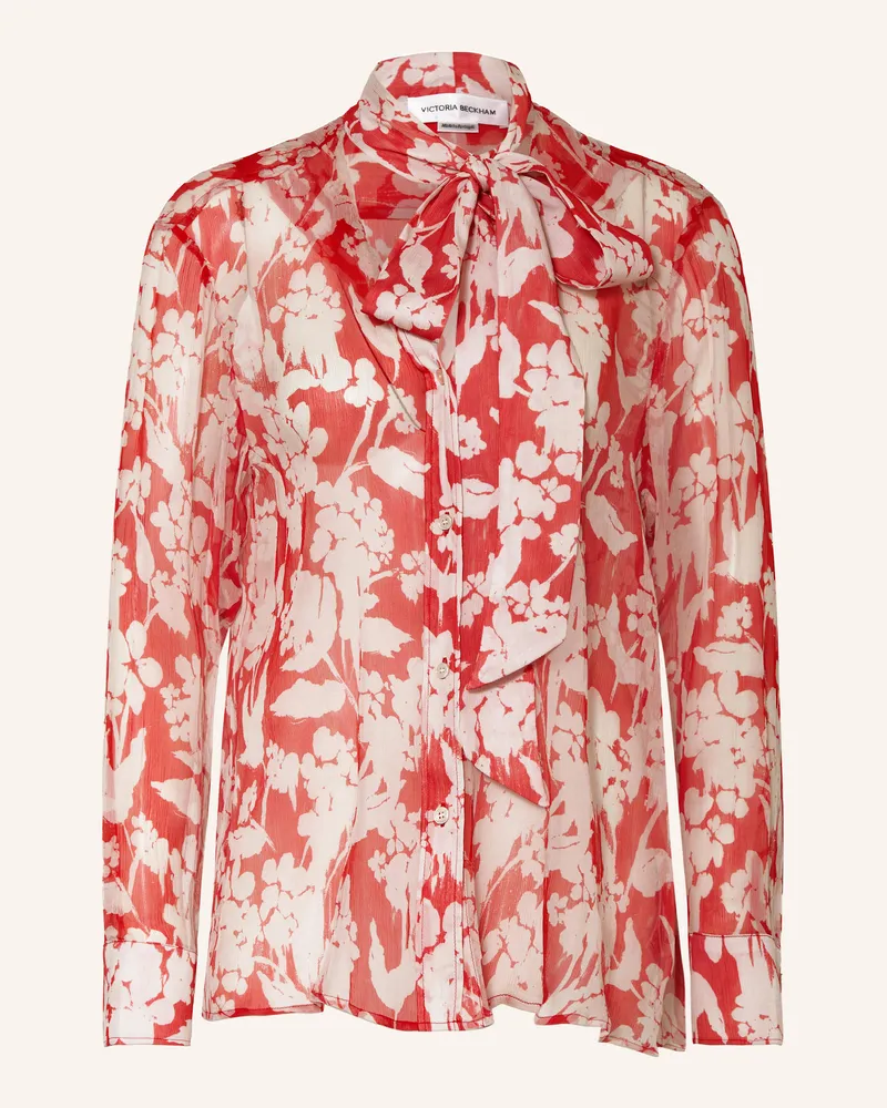 Victoria Beckham Seidenbluse mit Schluppe Hellrot
