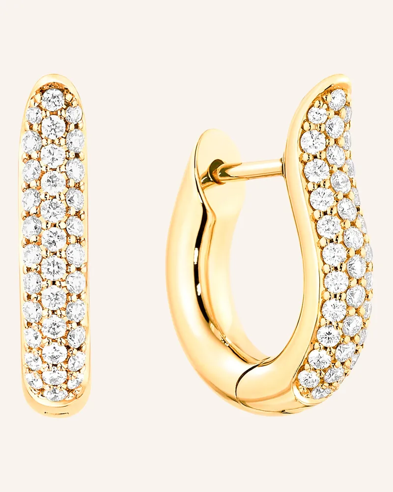 TAMARA COMOLLI Ohrstecker SIGNATURE OHRSTECKER HOOP SMALL DIAMOND PAVÉ 18K Gelbgold Gold