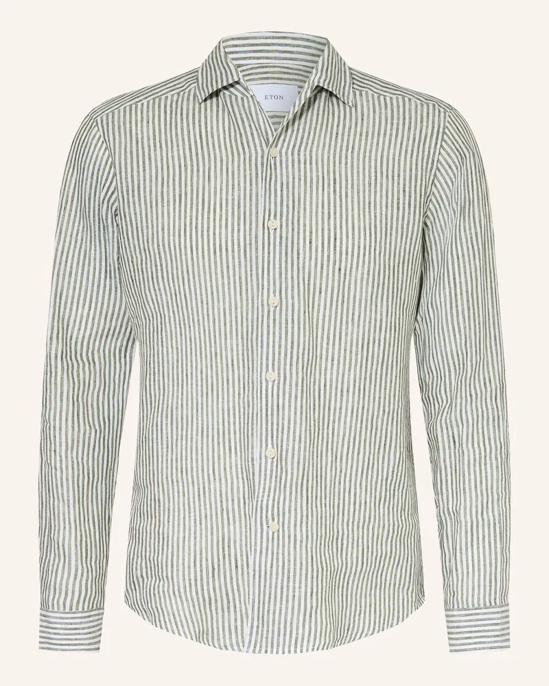Eton Leinenhemd Regular Fit gruen Oliv