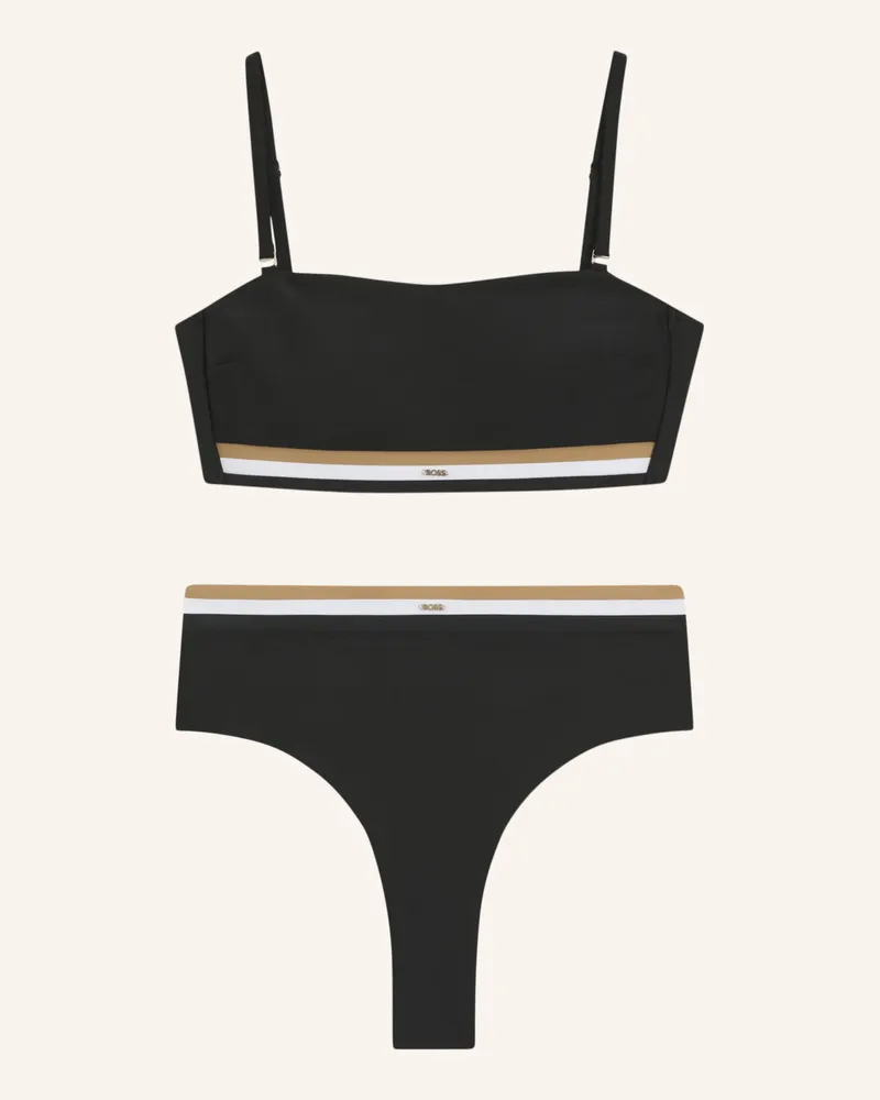 HUGO BOSS Bikini-Unterteil ICONIC HW BRAZILIAN Schwarz