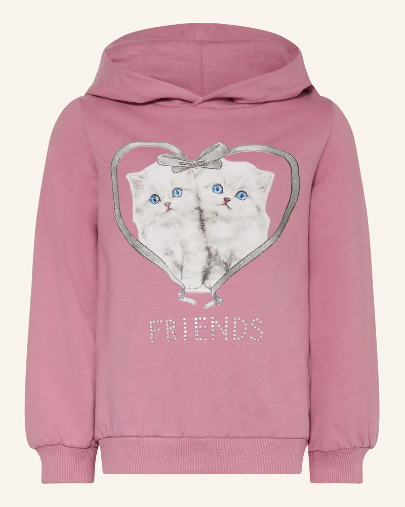 S.Oliver Hoodie mit Schmucksteinen Altrosa
