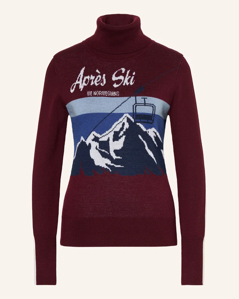 WE NORWEGIANS Rollkragenpullover After Ski Aus Merinowolle rot Dunkelrot
