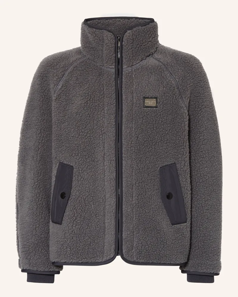 Dolce & Gabbana Teddyfell-Overjacket grau Grau