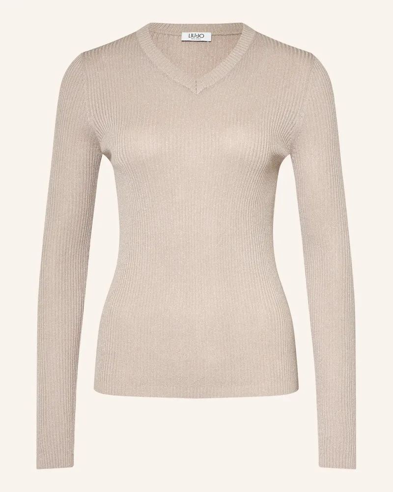 Liu Jo Pullover Mit Glitzergarn beige Hellgrau