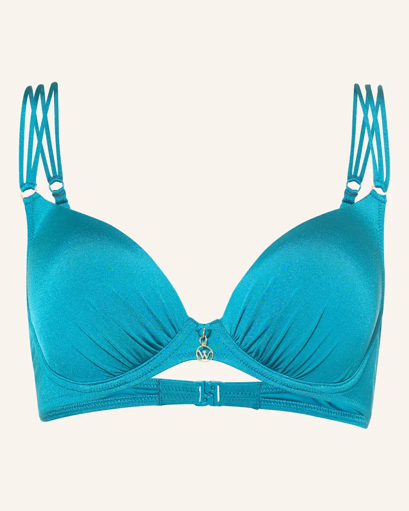 watercult Bügel-Bikini-Top Soft Sculpt blau Petrol