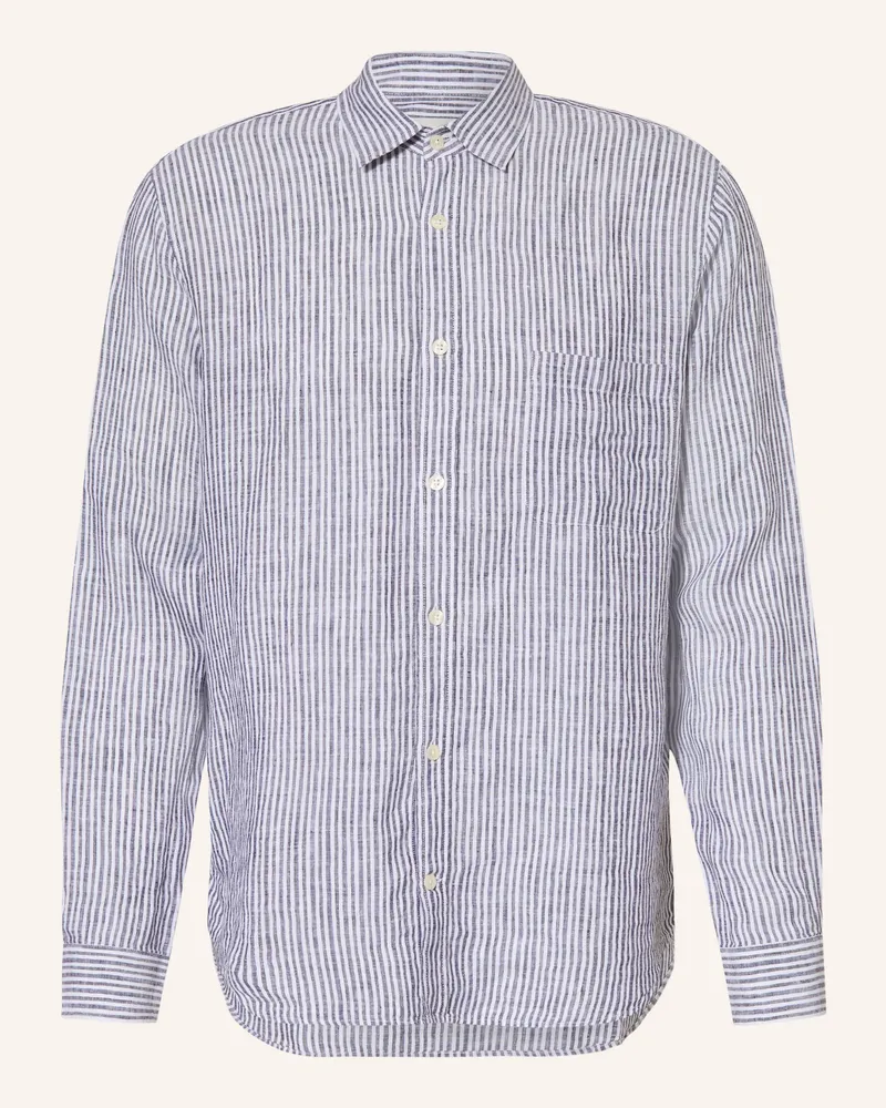 Frescobol Carioca Leinenhemd Telles Comfort Fit blau Dunkelblau