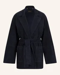 HUGO BOSS Lederjacke SAMPAZO Blau