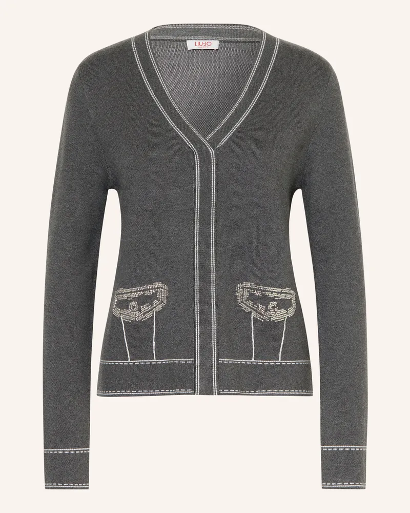 Liu Jo Pullover Mit Schmucksteinen grau Dunkelgrau
