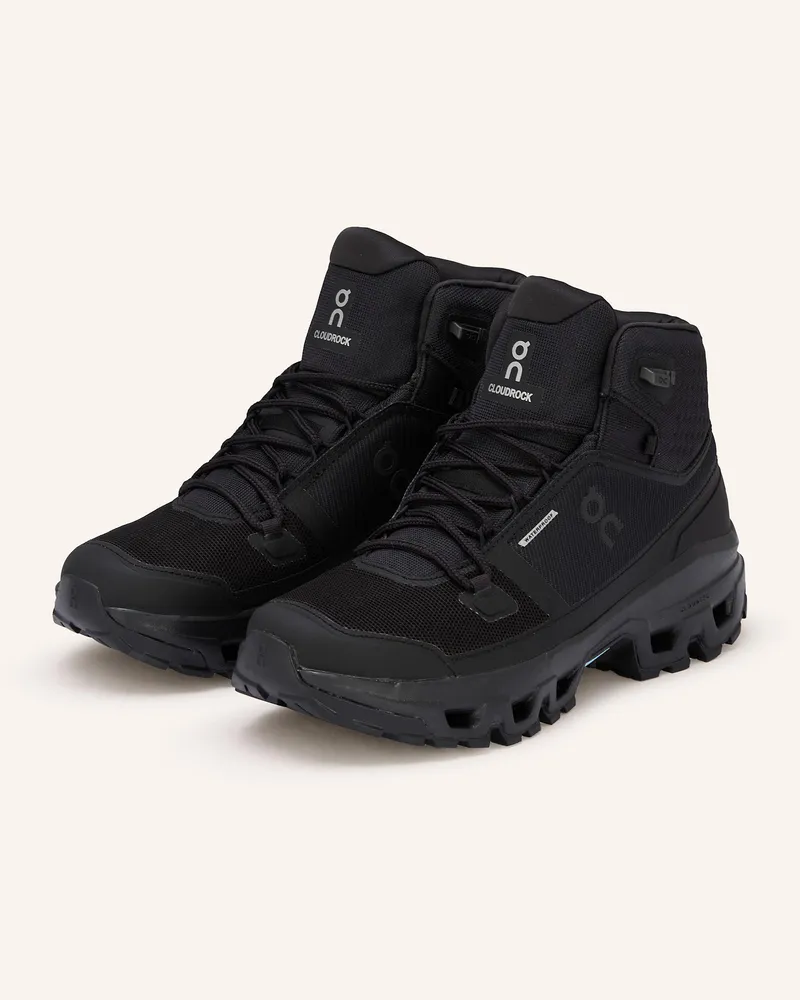 ON Wanderschuhe Cloudrock Mid Wp schwarz Schwarz
