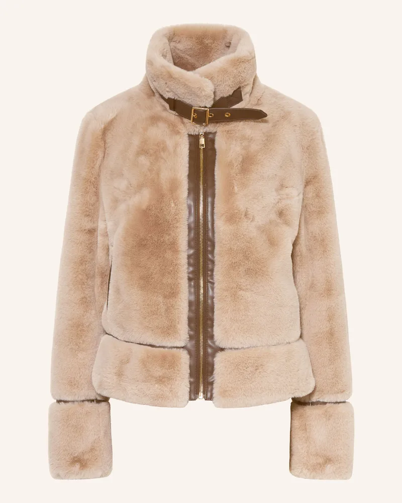 RINO & PELLE Kunstfell-Jacke Lambra braun Beige