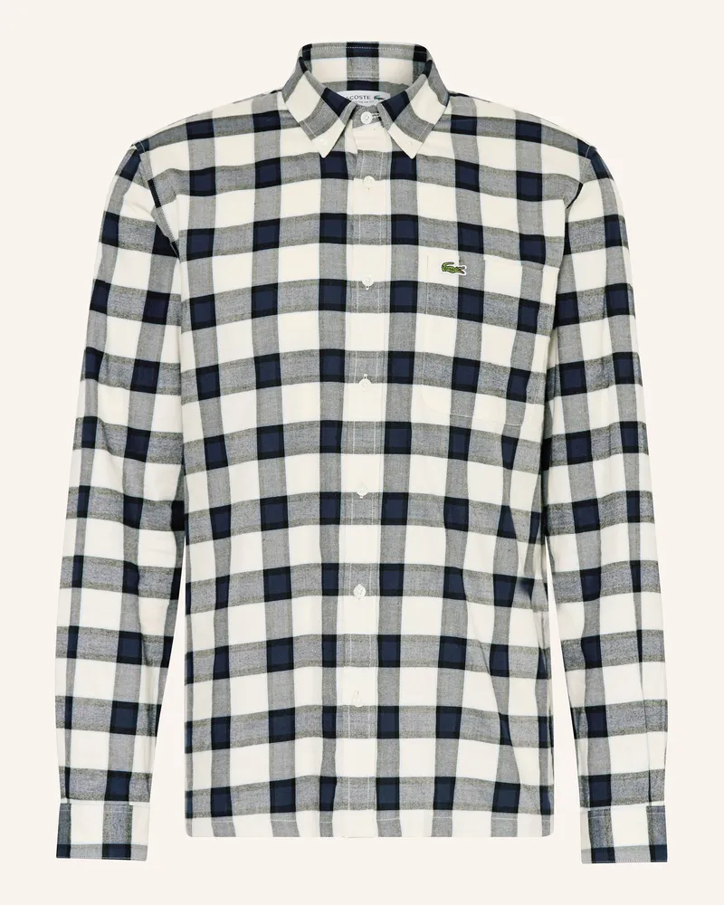 Lacoste Flanellhemd Regular Fit Weiss