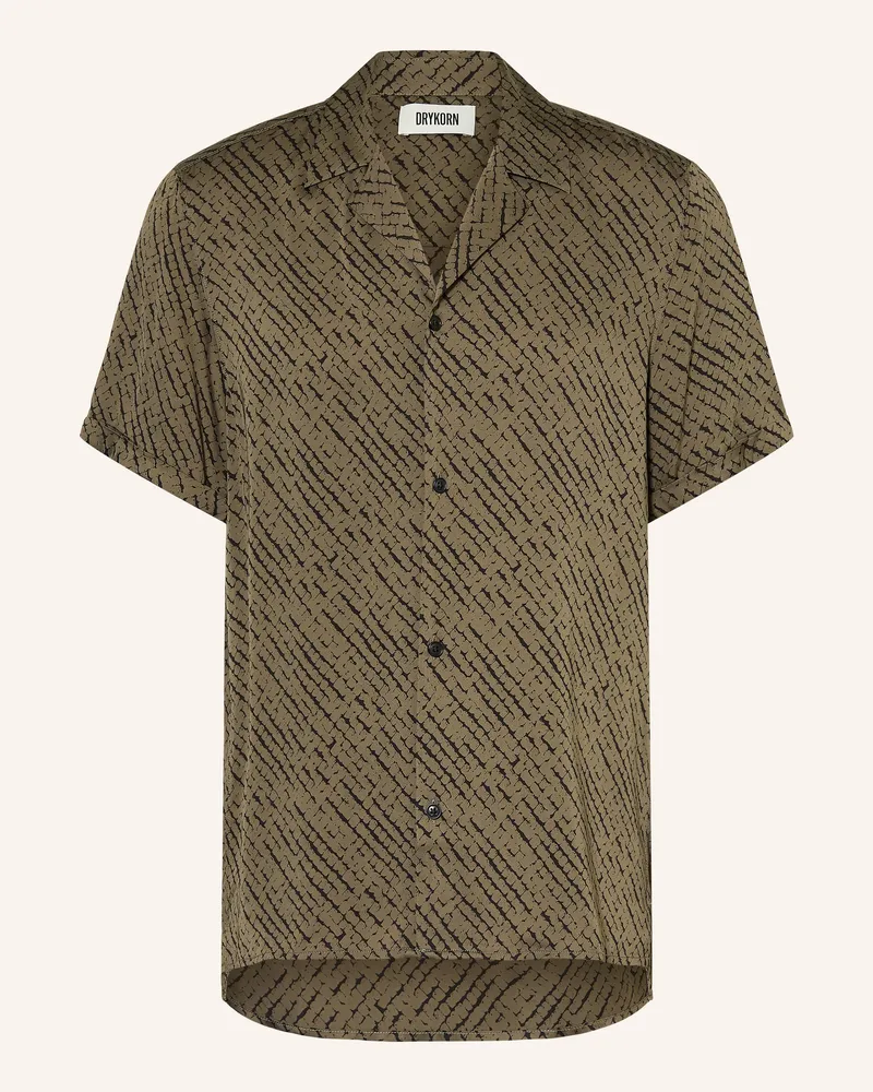 Drykorn Resorthemd Bijan Regular Fit Aus Satin gruen Khaki