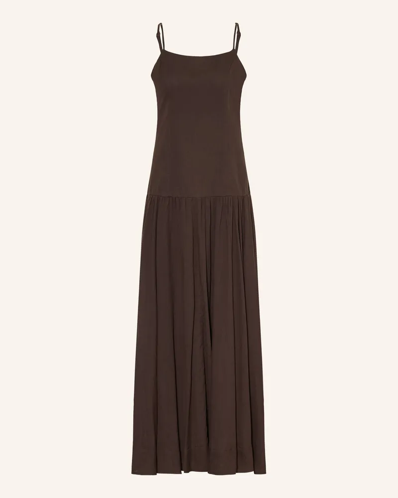 Neo Noir Kleid Jackie Mit Leinen braun Dunkelbraun