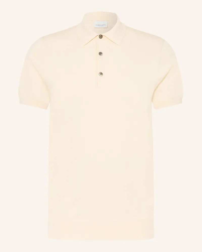 Profuomo Strick-Poloshirt weiss Creme