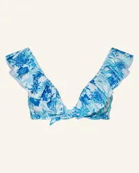 Vilebrequin Bügel-Bikini-Top TAHITI FLOWERS Blau