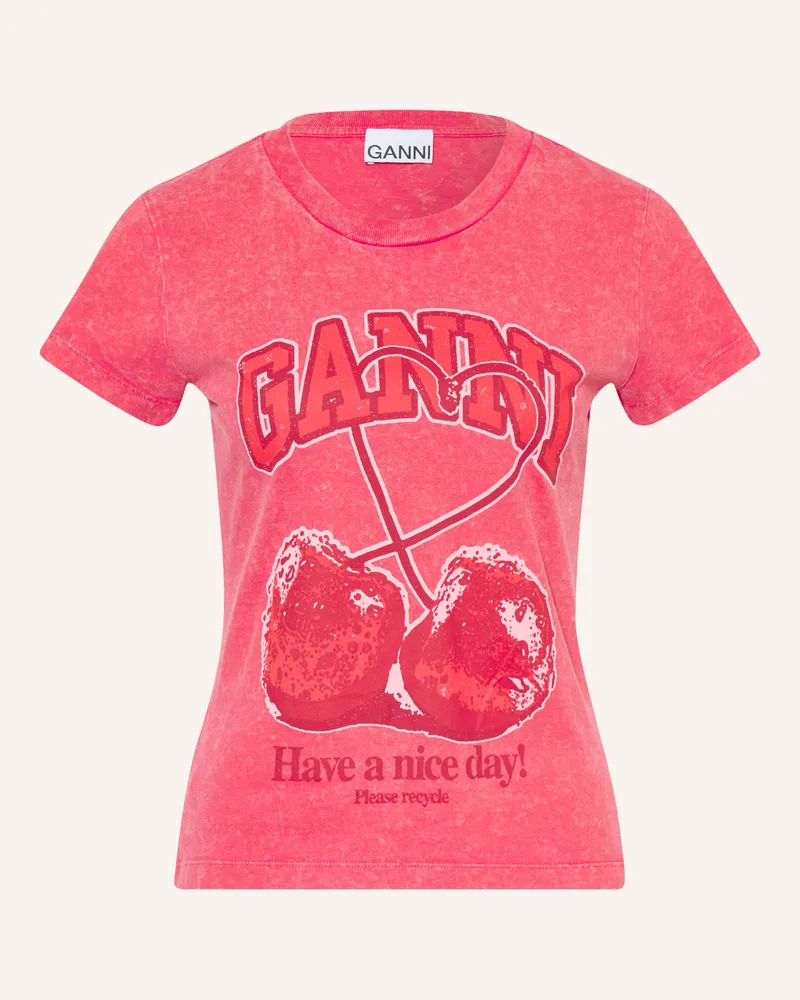 Ganni T-Shirt rot Hellrot