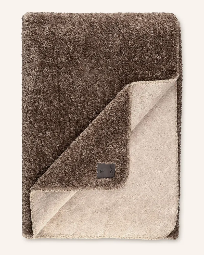 JOOP! Plaid J!Curly Mit Teddyfell beige Braun
