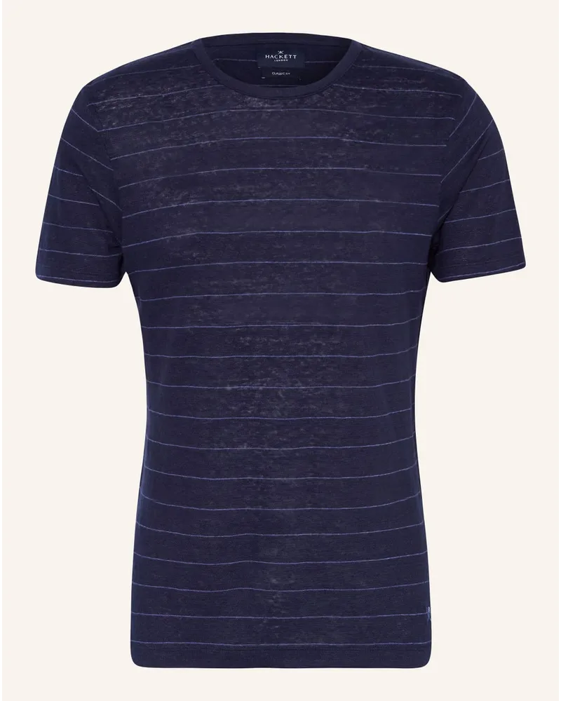 Hackett T-Shirt aus Leinen Blau