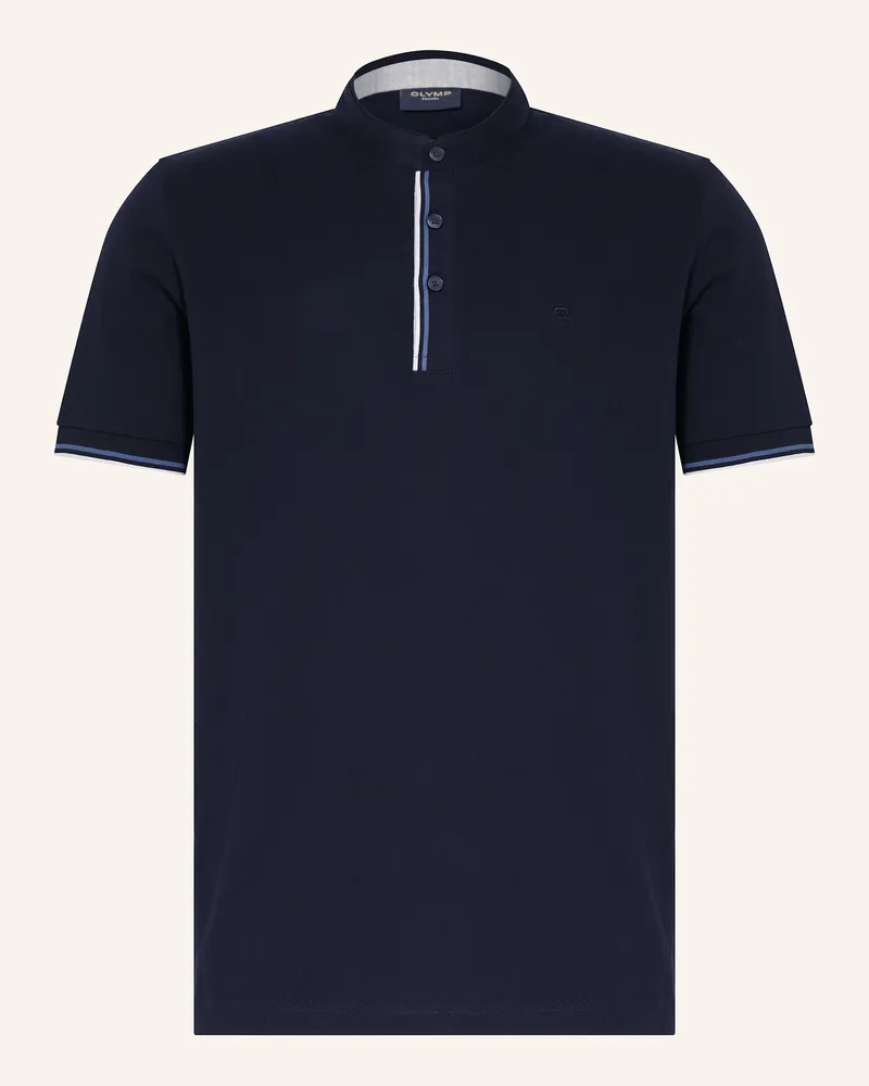 Olymp Piqué-Poloshirt blau Dunkelblau