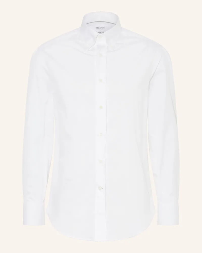 Brunello Cucinelli Hemd Basic Fit weiss Weiss