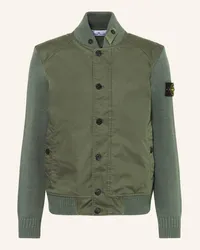 Stone Island Blouson im Materialmix Gruen