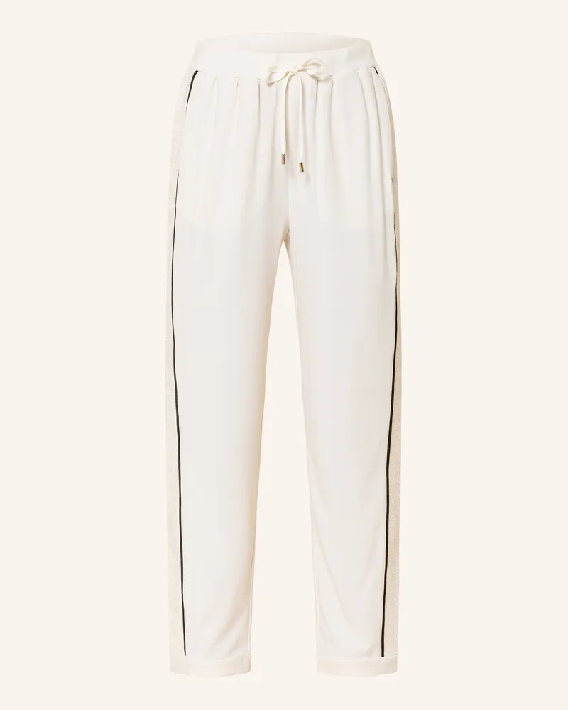Liu Jo Hose im Jogging-Stil mit Galonstreifen Ecru