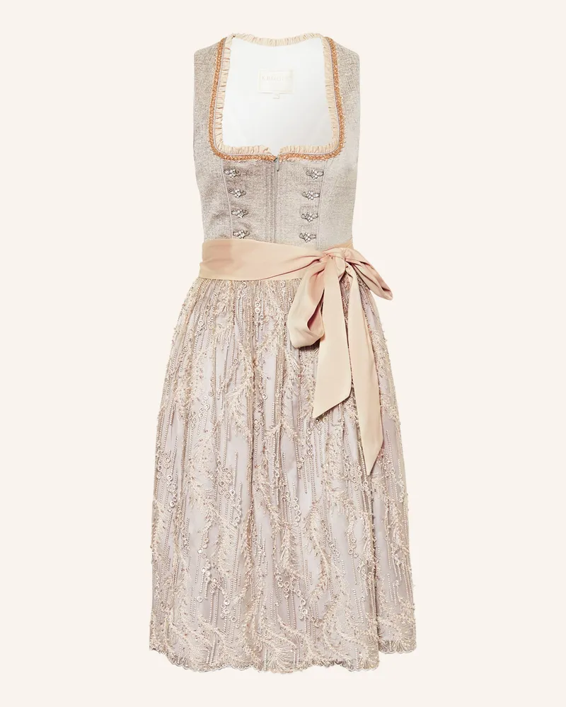 Krüger Dirndl mit Glitzergarn Beige