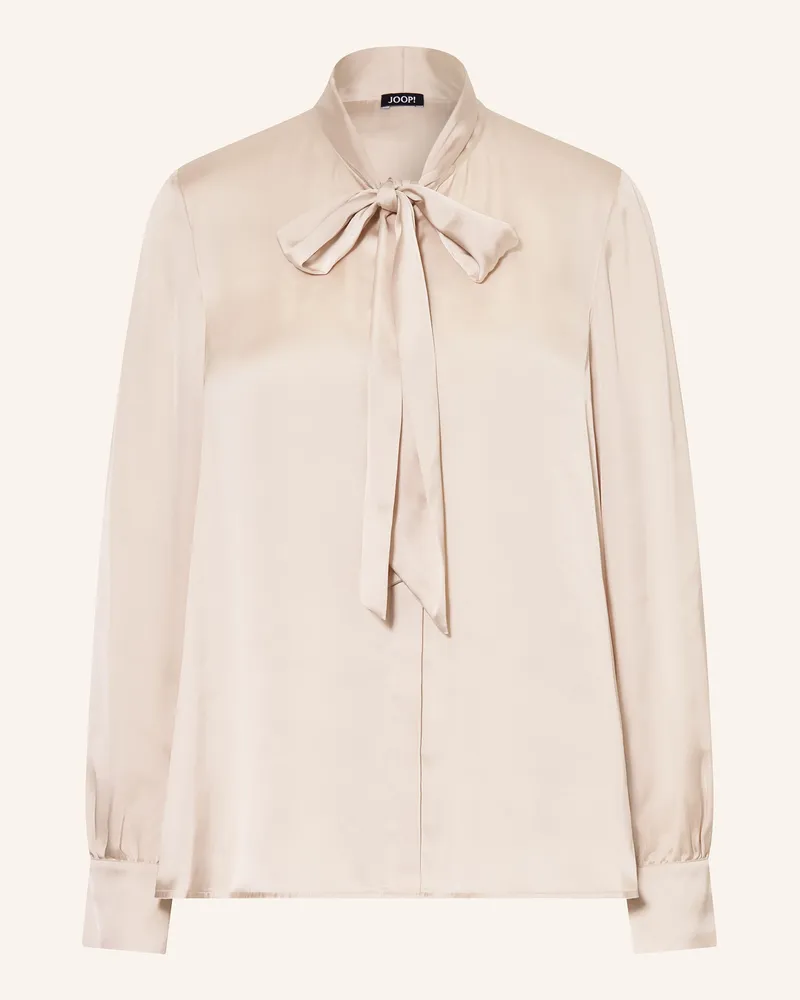 JOOP! Schluppenbluse aus Satin Hellbraun