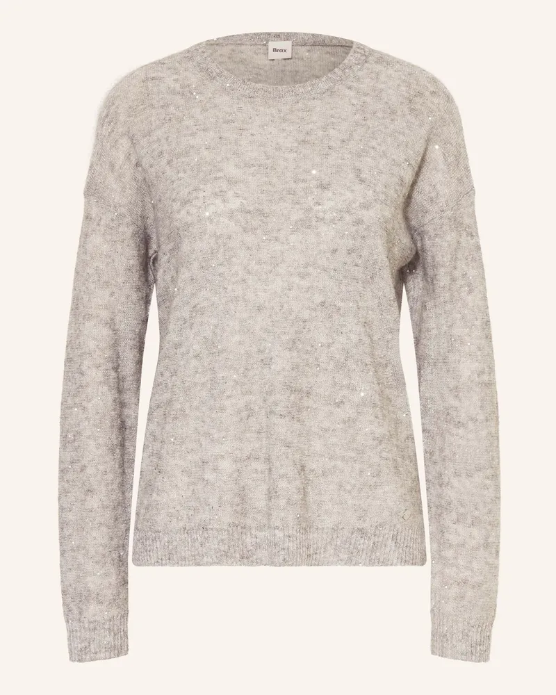 Brax Pullover LESLEY mit Pailletten Hellgrau