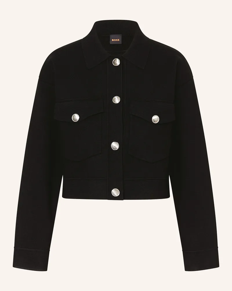 HUGO BOSS Strickblouson Furigo schwarz Schwarz