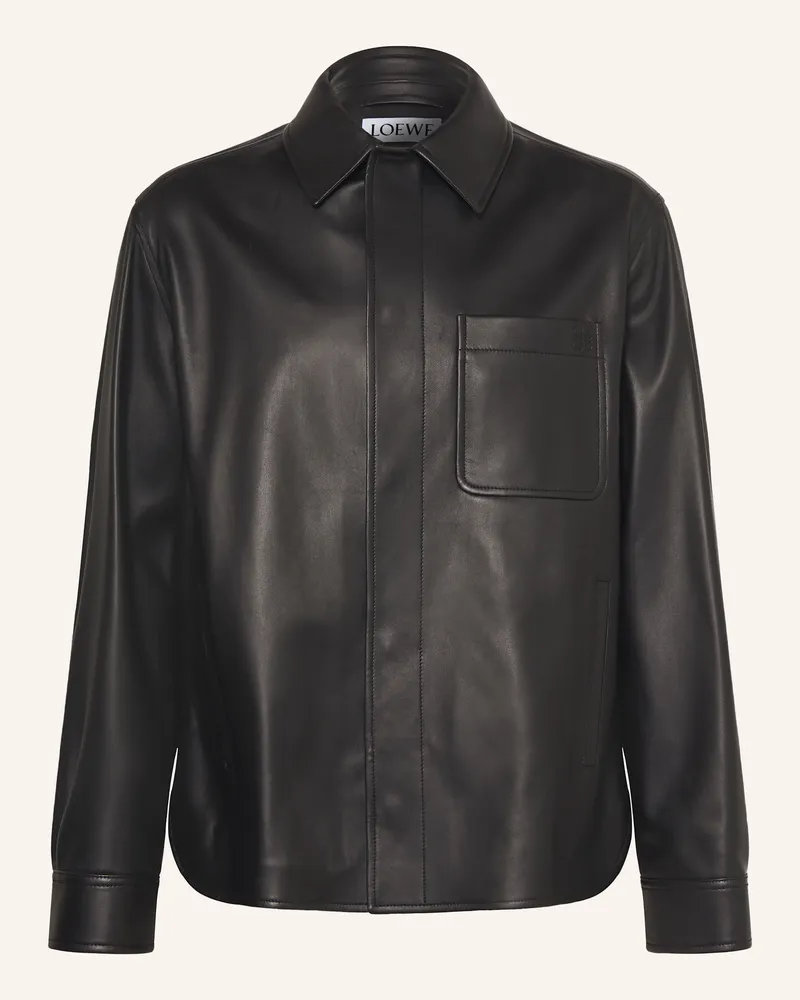 Loewe Lederjacke schwarz Schwarz