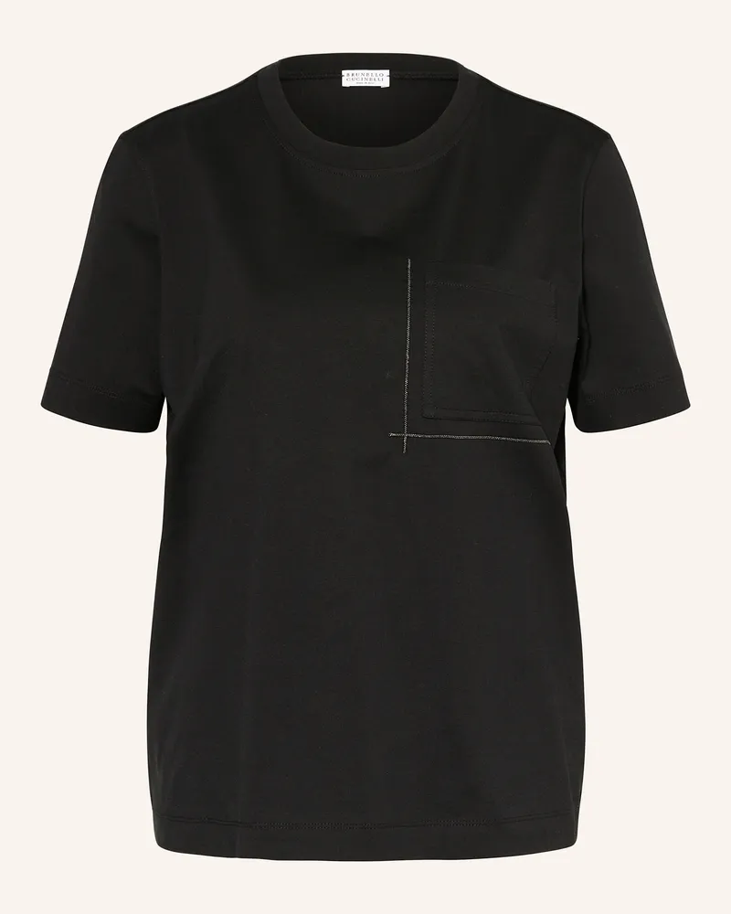 Brunello Cucinelli T-Shirt mit Schmucksteinen Schwarz