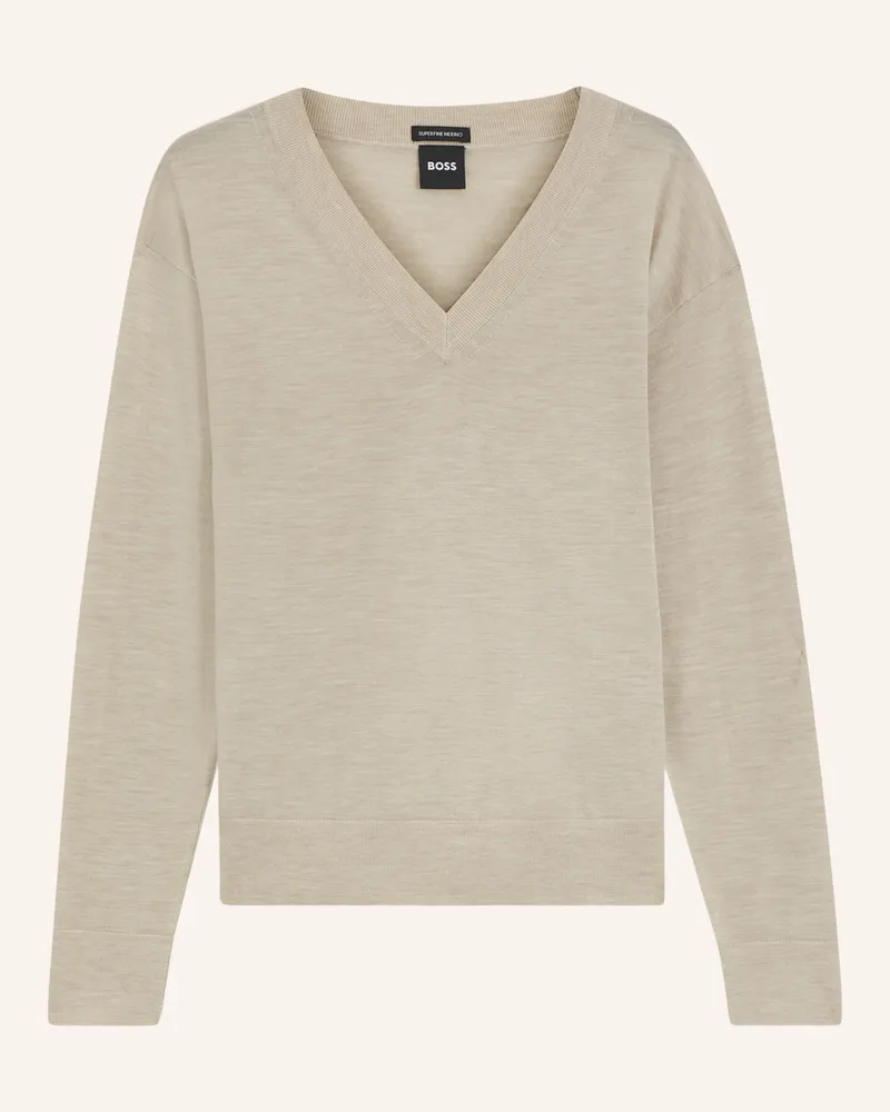 HUGO BOSS Pullover Freeslyn beige Weiss