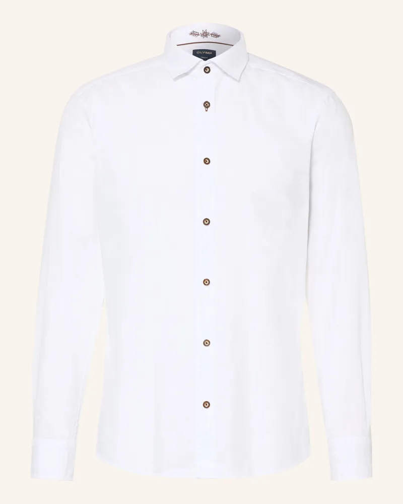 Olymp Trachtenhemd Casual Regular Fit weiss Weiss