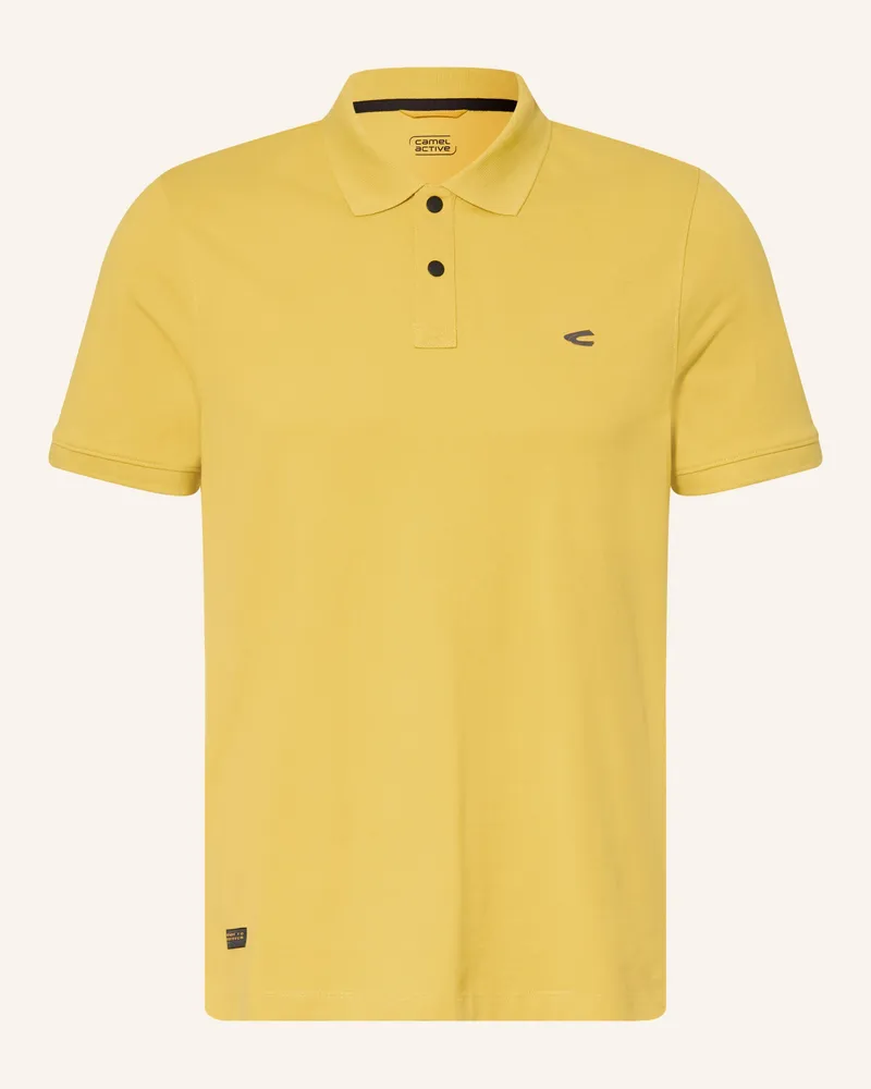 Camel Active Piqué-Poloshirt gelb Dunkelgelb