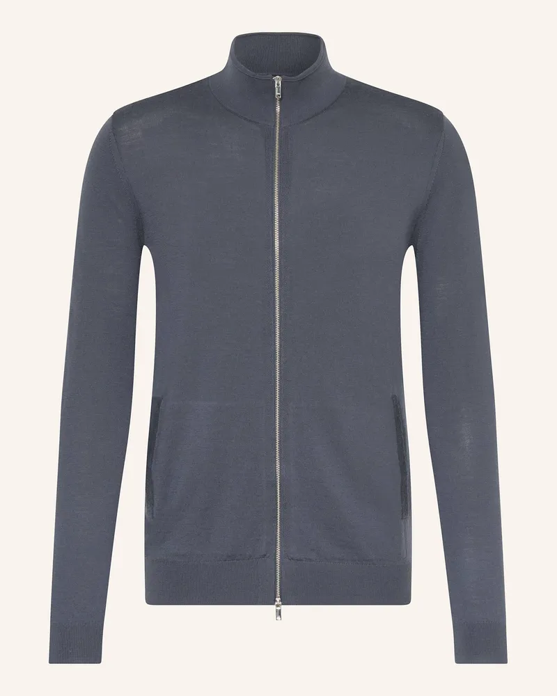 Reiss Strickjacke HAMPSHIRE aus Merinowolle Blaugrau
