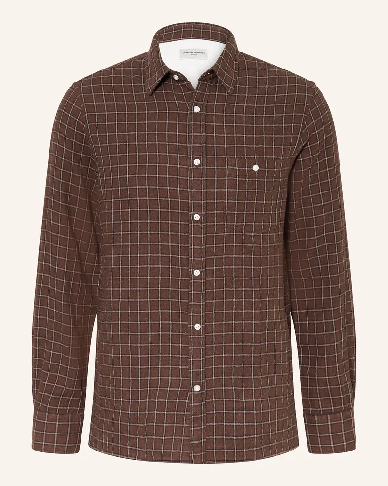 Officine Generale Hemd YOUNES Comfort Fit Braun
