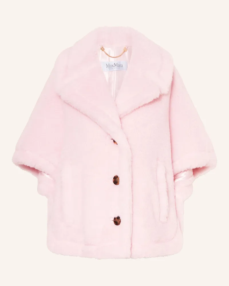 Max Mara Teddyfell-Cape corvino1 Mit Alpaka rosa Rosé