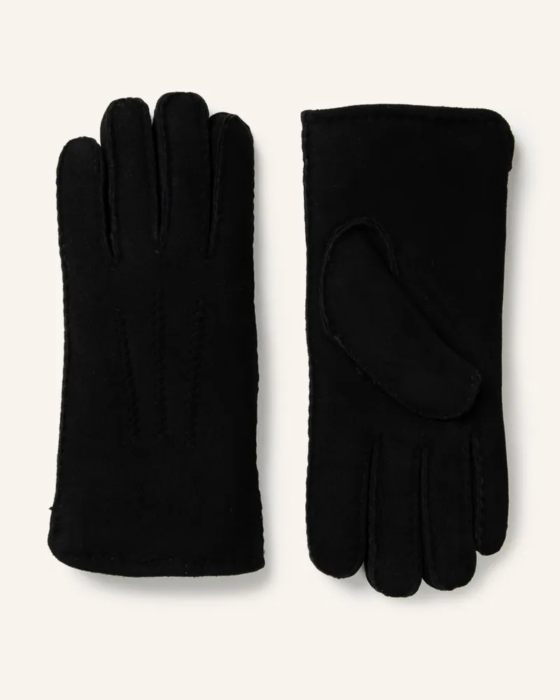 Strokesman's Handschuhe Mit Echtfell schwarz Schwarz