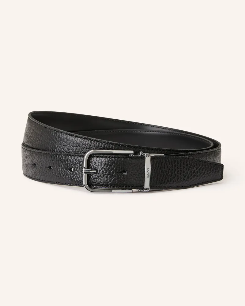 HUGO BOSS Ledergürtel MADISON Schwarz