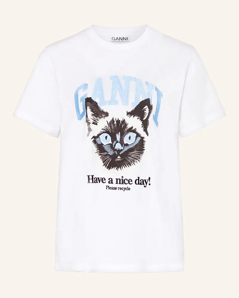 Ganni T-Shirt Weiss